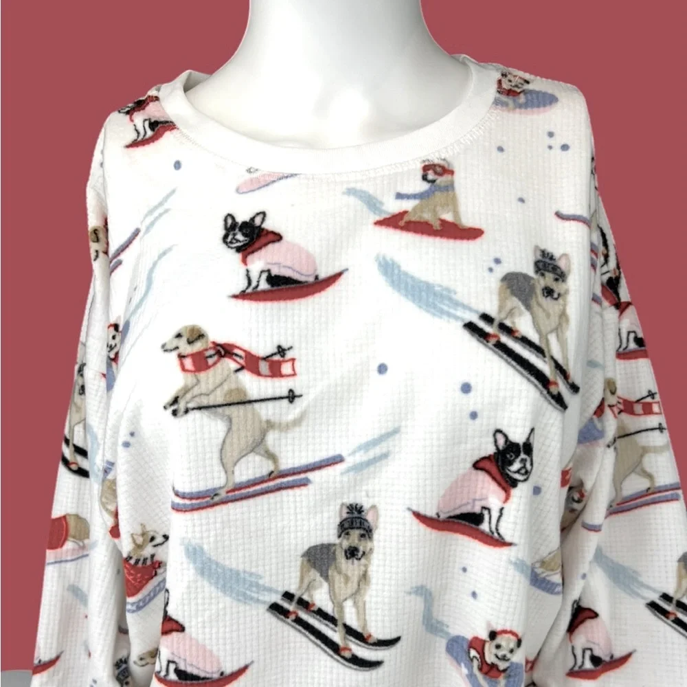 PJ Salvage - ‘Skiing Dogs’ Soft. Woman’s Pajama set. SZ: M. NWT Firm! Last one! - Picture 3 of 11